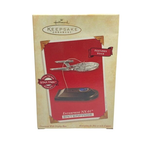 Enterprise NX-01 Hallmark Ornament With Stand 2002 - Picture 1 of 3